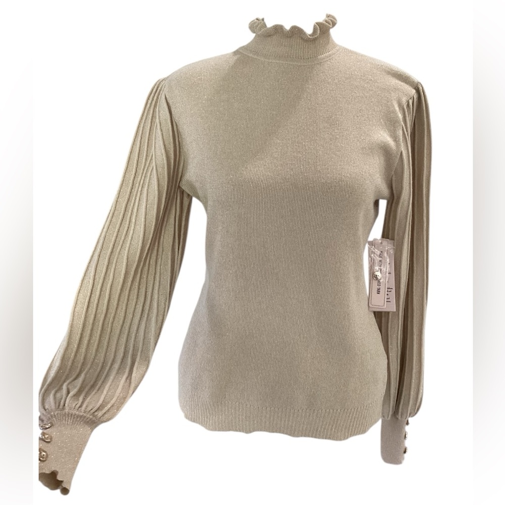 Nannette Lepore Sweater with Pleated Sleeves